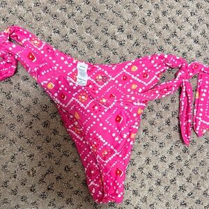 Aerie - Pink Printed - Tie Super High Cut -
Cheekiest Bikini Bottom - SIZE XS